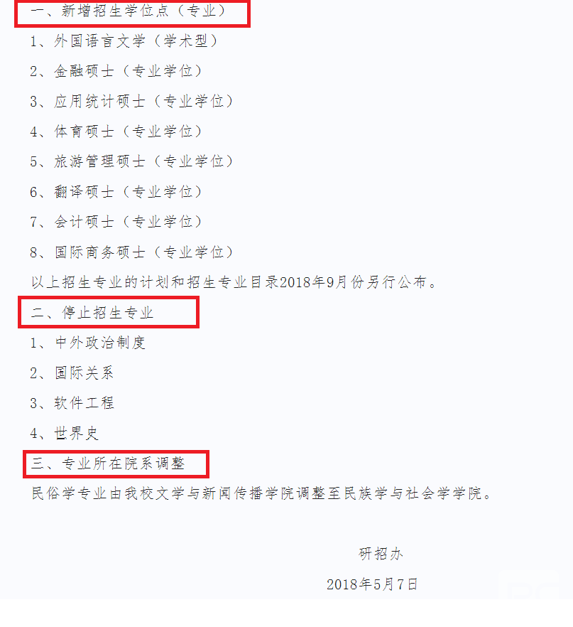 2019考研:部分專(zhuān)業(yè)和考試科目有變動(dòng)的學(xué)校整理