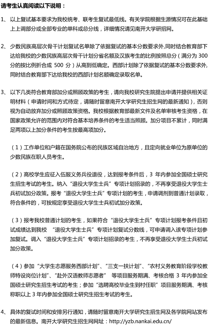 2021考研34所自主劃線分?jǐn)?shù)線：南開大學(xué)2021年考研復(fù)試分?jǐn)?shù)線